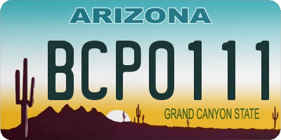 AZ license plate BCP0111