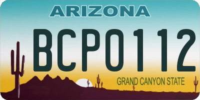 AZ license plate BCP0112