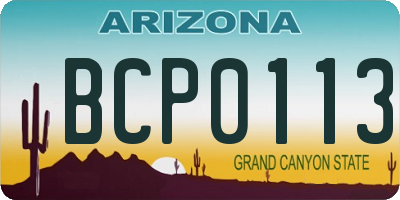 AZ license plate BCP0113