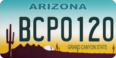 AZ license plate BCP0120