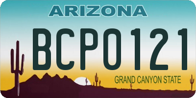 AZ license plate BCP0121