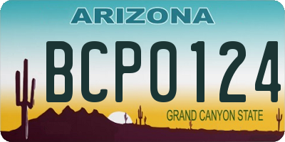 AZ license plate BCP0124