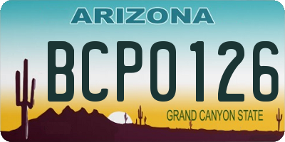 AZ license plate BCP0126