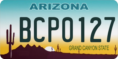 AZ license plate BCP0127