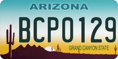 AZ license plate BCP0129