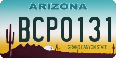 AZ license plate BCP0131