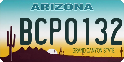 AZ license plate BCP0132