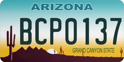 AZ license plate BCP0137