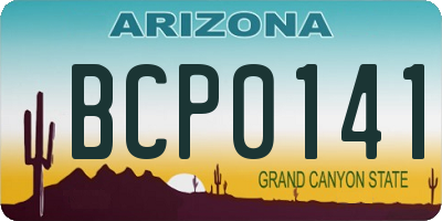 AZ license plate BCP0141