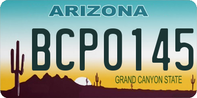 AZ license plate BCP0145