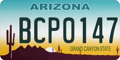 AZ license plate BCP0147