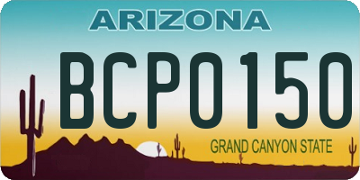 AZ license plate BCP0150