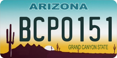 AZ license plate BCP0151