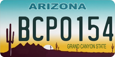 AZ license plate BCP0154