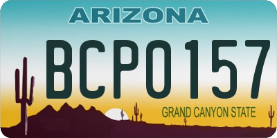 AZ license plate BCP0157