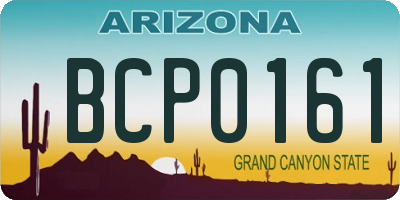 AZ license plate BCP0161