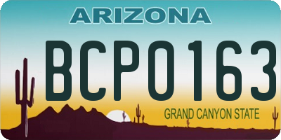 AZ license plate BCP0163