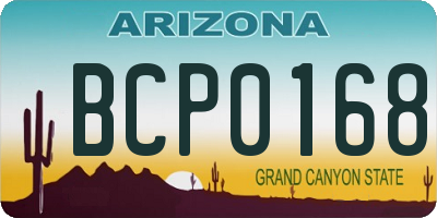 AZ license plate BCP0168