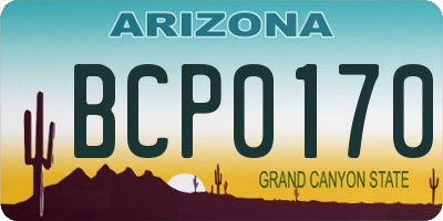 AZ license plate BCP0170