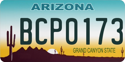 AZ license plate BCP0173