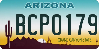 AZ license plate BCP0179