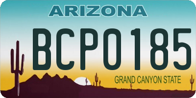 AZ license plate BCP0185