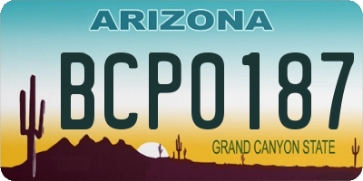 AZ license plate BCP0187