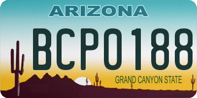 AZ license plate BCP0188