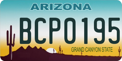 AZ license plate BCP0195