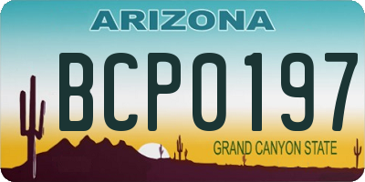 AZ license plate BCP0197