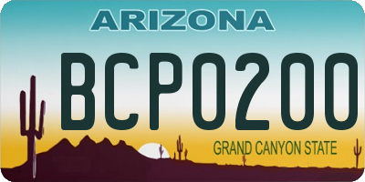 AZ license plate BCP0200