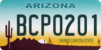 AZ license plate BCP0201