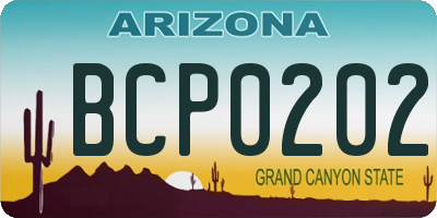 AZ license plate BCP0202