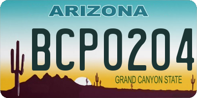 AZ license plate BCP0204