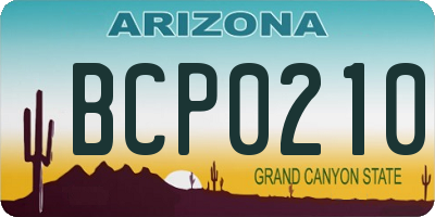 AZ license plate BCP0210