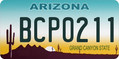 AZ license plate BCP0211