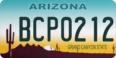 AZ license plate BCP0212