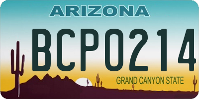 AZ license plate BCP0214