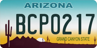 AZ license plate BCP0217