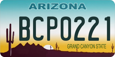 AZ license plate BCP0221