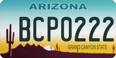 AZ license plate BCP0222