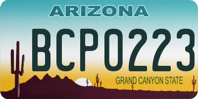 AZ license plate BCP0223