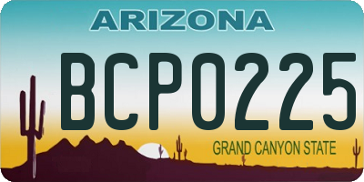 AZ license plate BCP0225