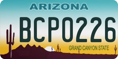 AZ license plate BCP0226