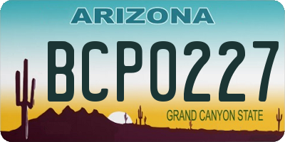 AZ license plate BCP0227