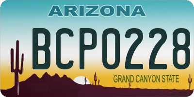 AZ license plate BCP0228