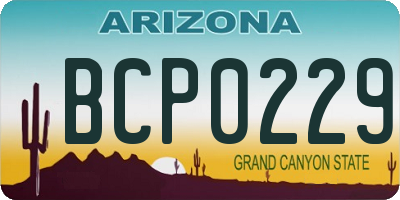 AZ license plate BCP0229