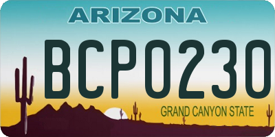 AZ license plate BCP0230