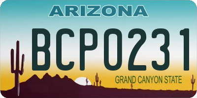 AZ license plate BCP0231