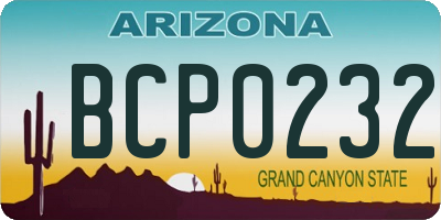 AZ license plate BCP0232